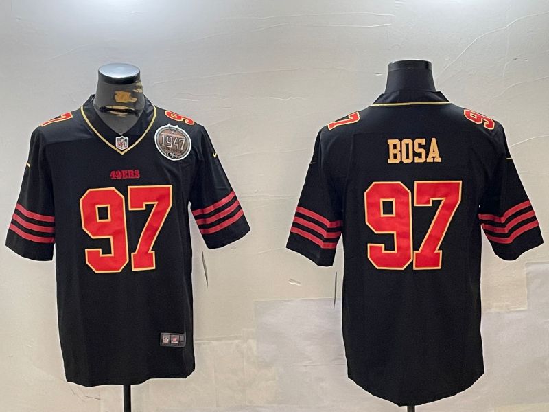 Men San Francisco 49ers #97 Bosa Black Gold 2024 Nike Limited NFL Jersey style 12301